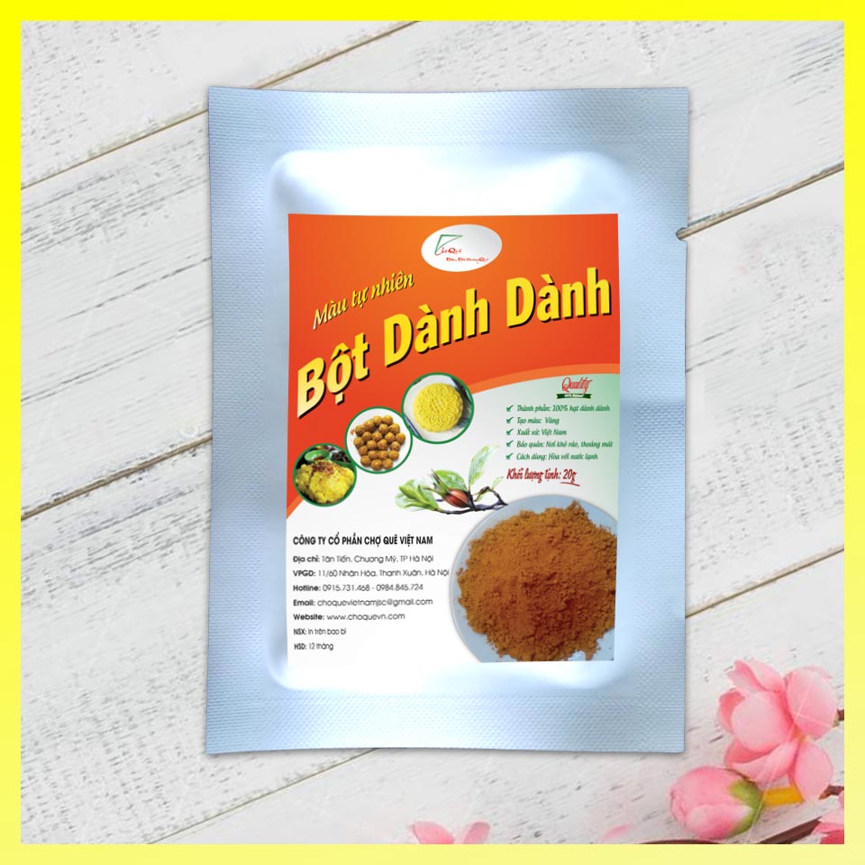 Bột dành dành nguyên chất 20g chợ quê