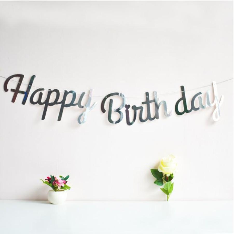 Dây chữ Happy Birthday Giấy Ép Kim