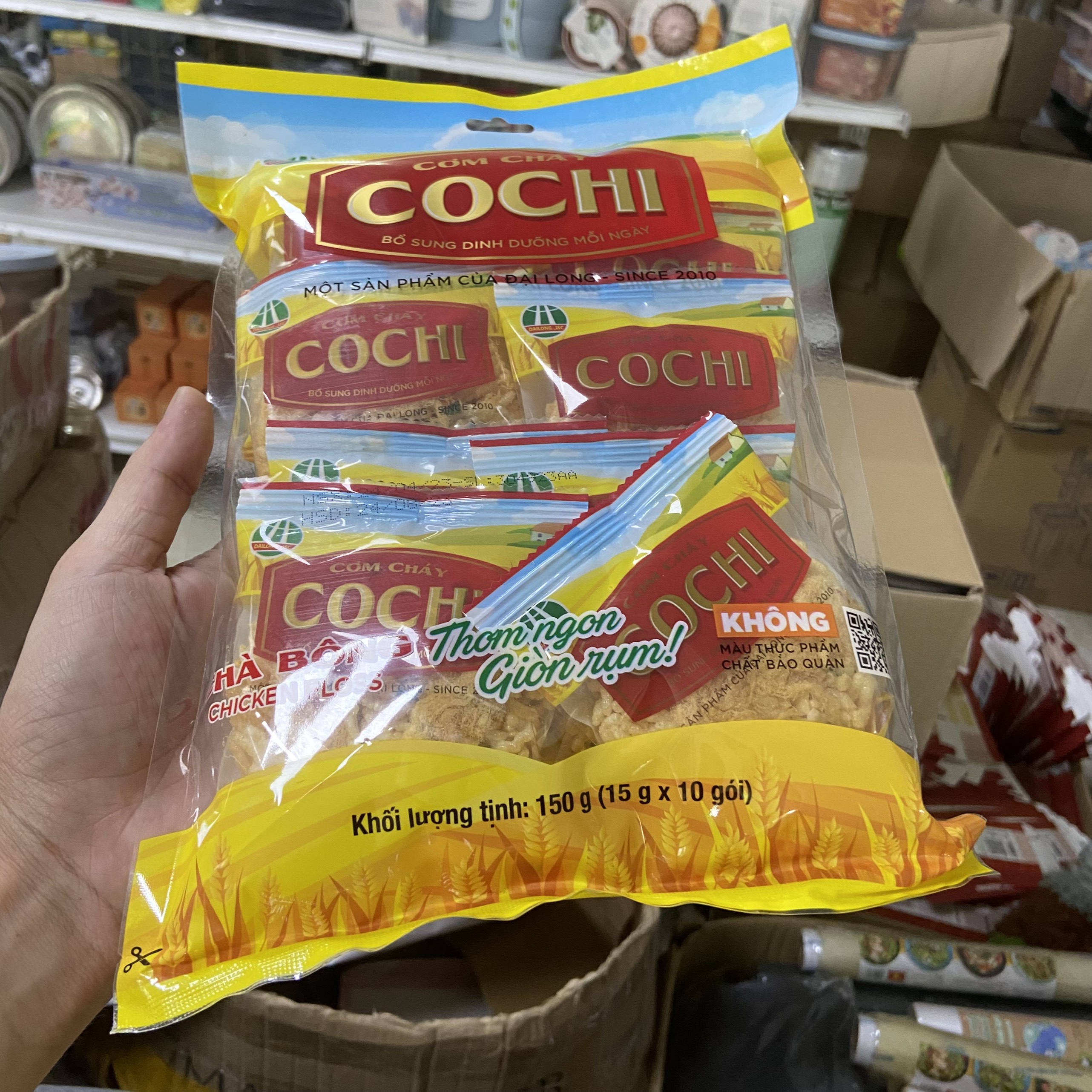 Cơm cháy Đại Long - Cơm cháy COCHI 150g (Túi 10 gói x 15g)