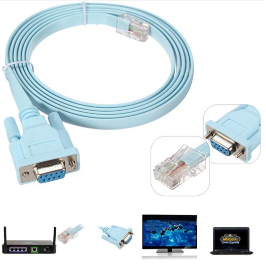 Dây chuyển đổi RS232 to RJ45 1.8m (Xanh)
