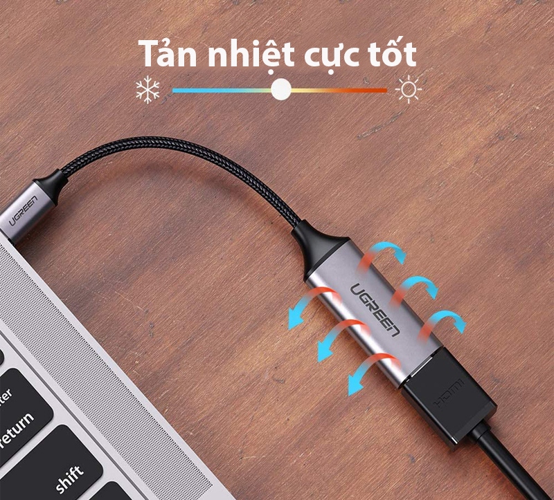 Cáp chuyển USB-C sang HDMI 2.0 Ugreen 70444 Chính Hãng