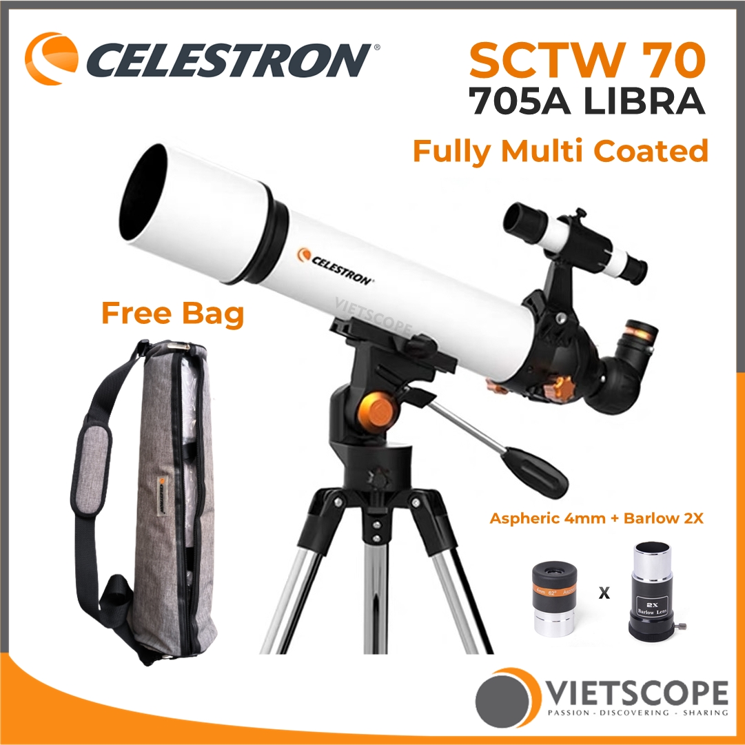 [HCM]Kính thiên văn khúc xạ Celestron SCTW 70 - 705A cao cấp quan sát Mặt trăng và các hành tinh tặng kèm túi đựng