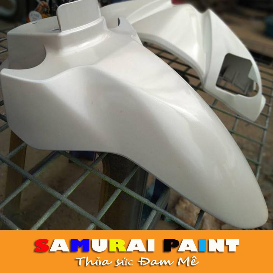 Sơn Samurai - Chai sơn màu trắng ngọc trai H196 Sơn Xịt Samurai