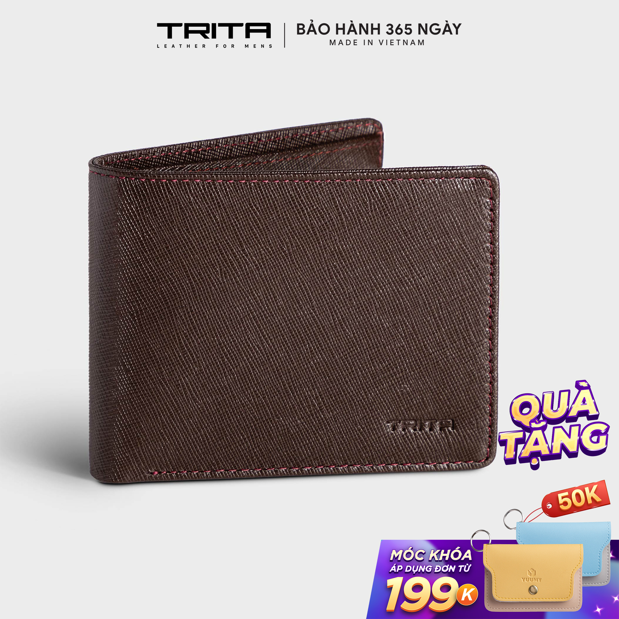 BÁO GIÁ VÍ NAM DA BÒ THẬT TRITA MÀU BÒ NHẠT RVN03BN (STORE 5703) | Shopee Lazada Sendo Tiki mới nhất 4 Ví nam da bò thật cao cấp TRITA RVN08 ví ngang đựng tiền và thẻ card