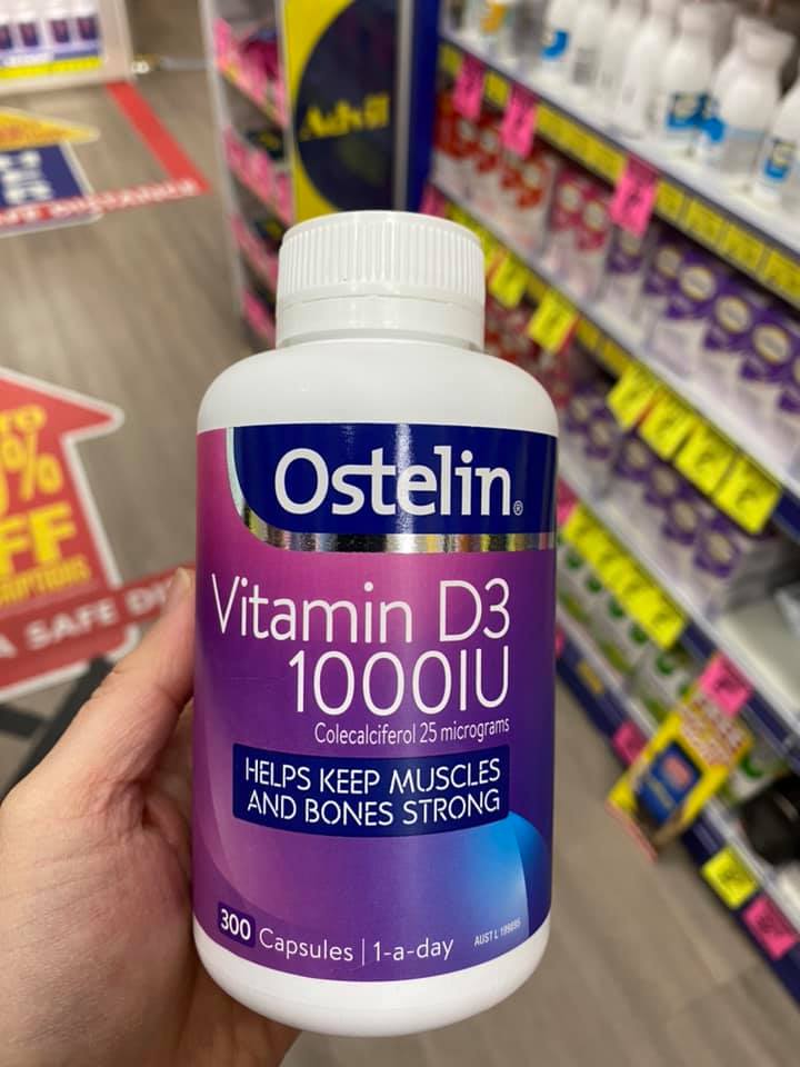 Ostelin Vitamin D3 1000iu lọ 300 viên Úc