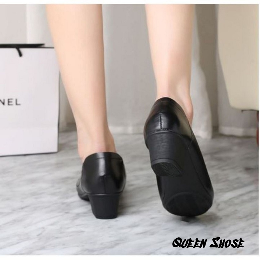 Giày búp bê nữ đế 3cm da lỳ cao cấp Hàng VNXK