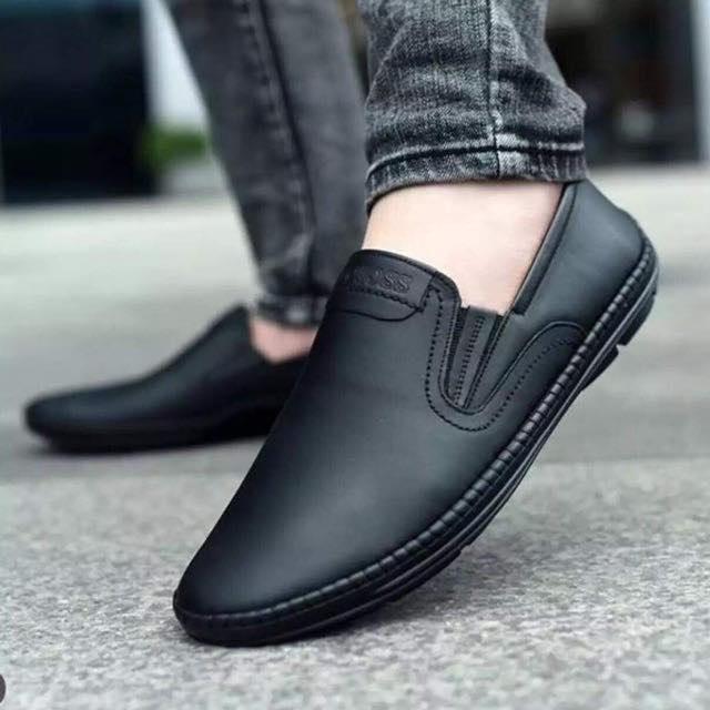 Giầy mọi khâu đen nam nót đen