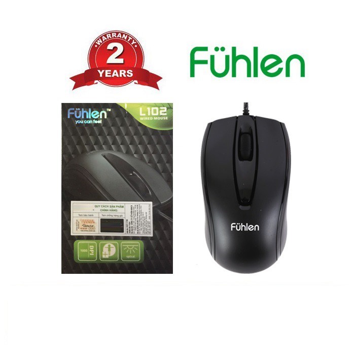 Computer Gaming Mouse fuhlen L102 (black) USB 2.0, high sensitivity, optical sensors-warranty 24 month-genuine goods safety Mart official