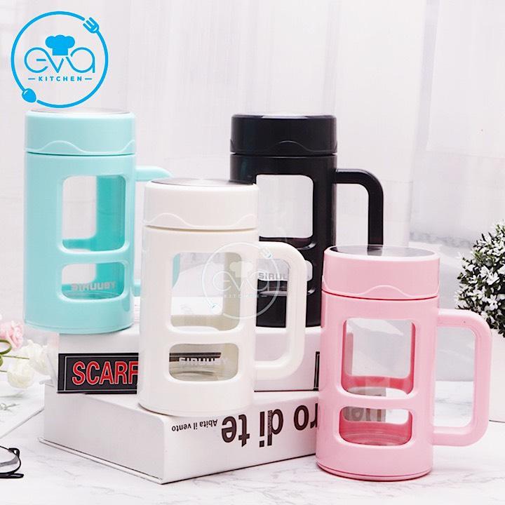 Ly Thủy TInh Lọc Trà Có Quai Cầm Và Bọc Nhựa Cách Nhiệt Cao Cấp
