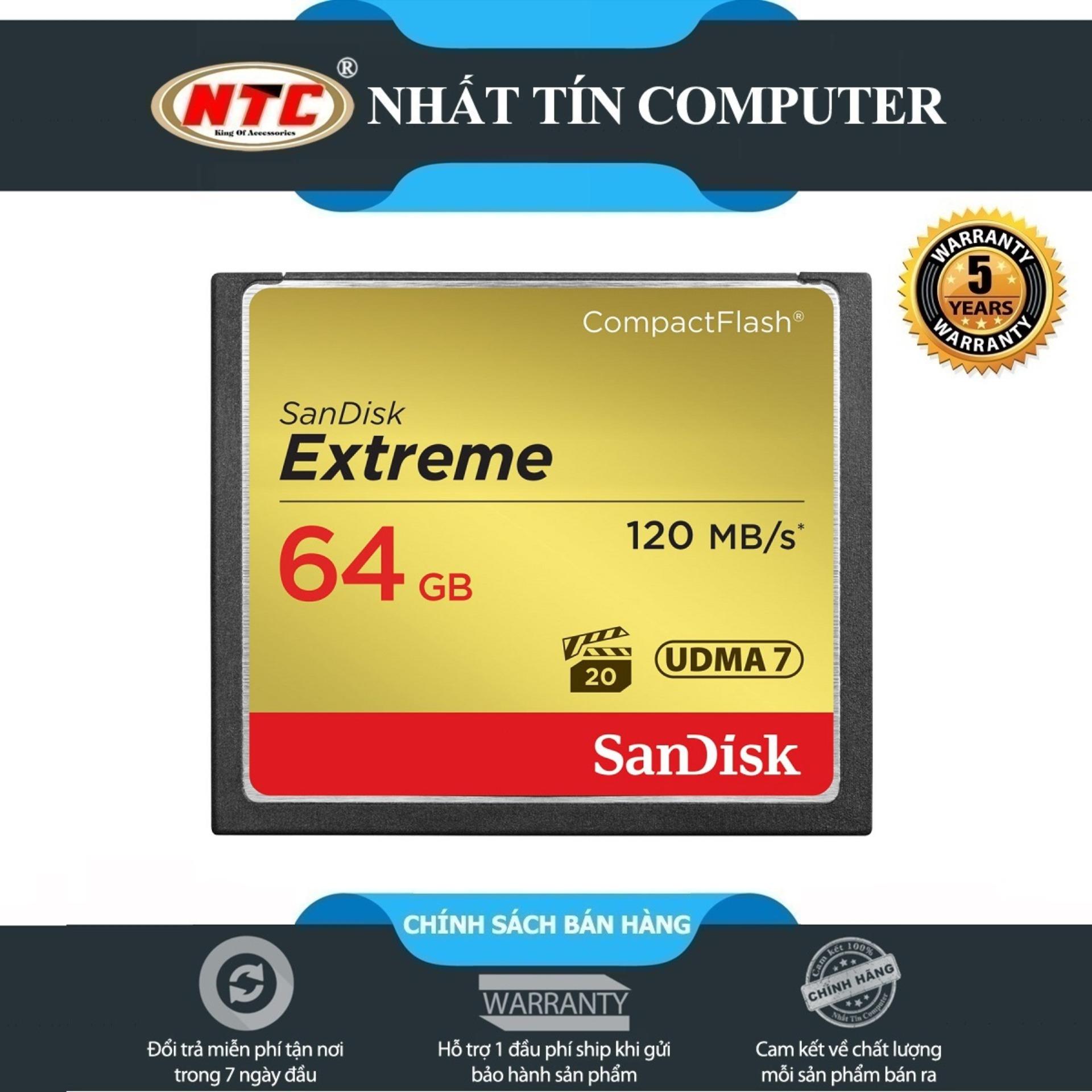 Thẻ Nhớ CompactFlash (CF) SanDisk Extreme 64GB 800X 120MB/s (Vàng)