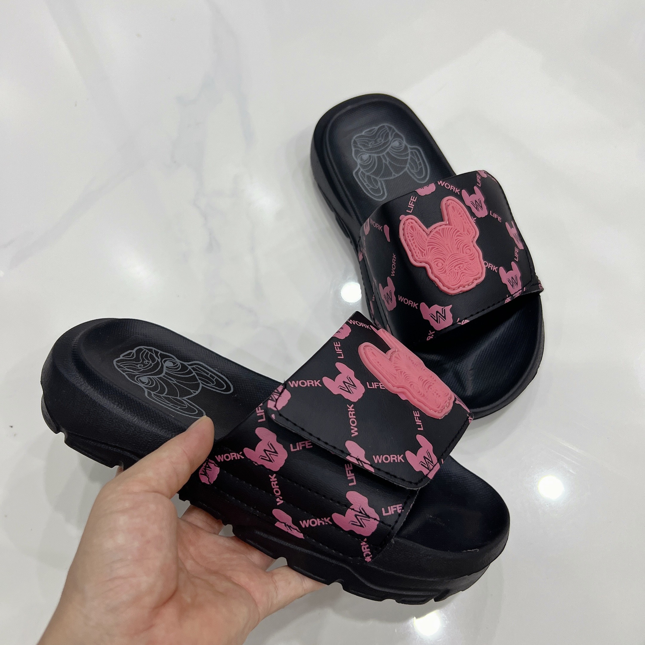 Dép life work cún bulldog Unisex -mới nhất 2024