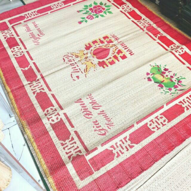 chiếu cói in hoa 1m55x1m9