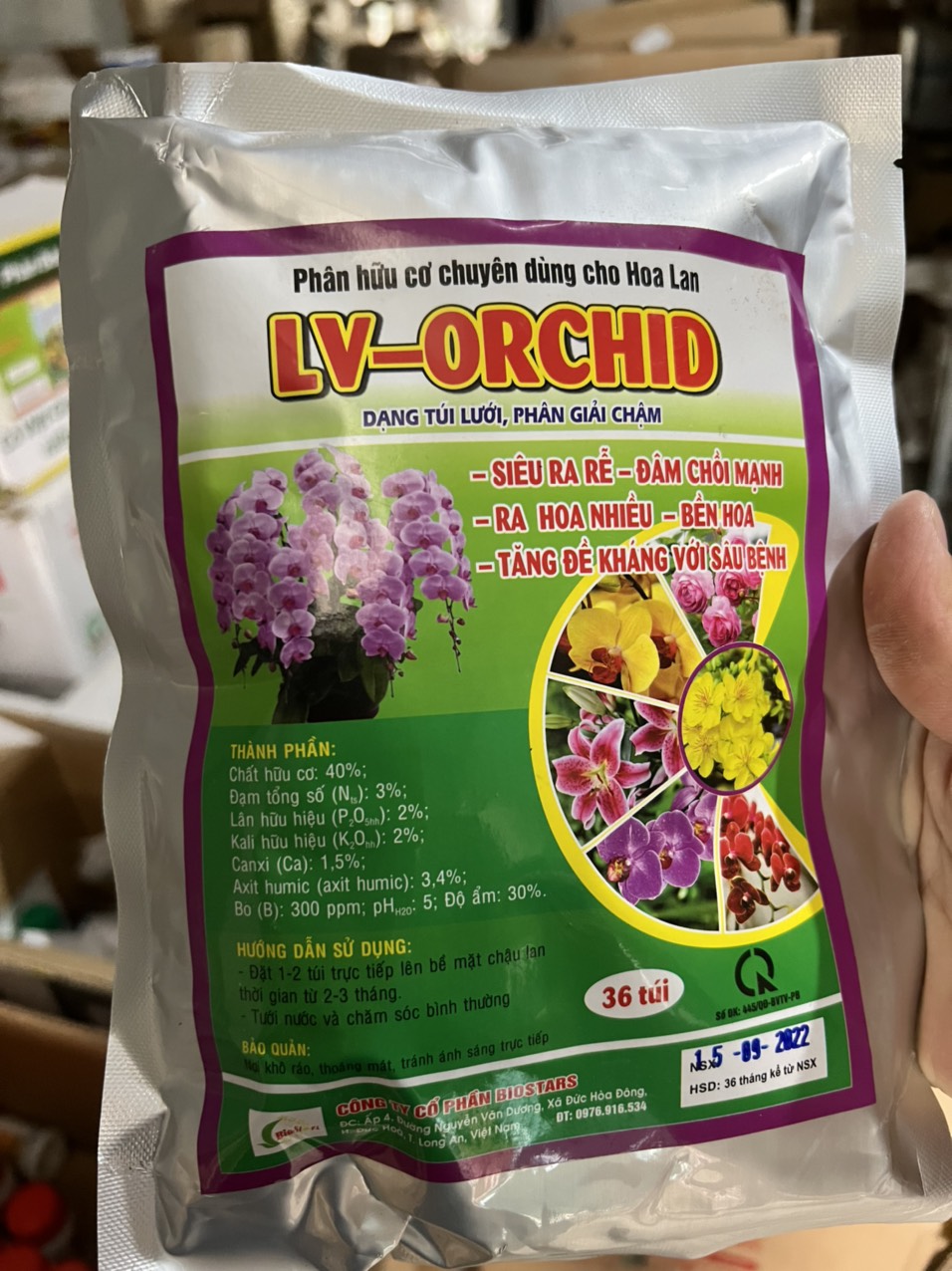 Phân bón hữu cơ sinh học chuyên dùng cho Hoa Lan LV - Orchid