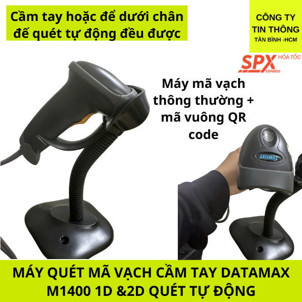 Máy Quét Mã Vạch M1400- Đầu Đọc Mã Vạch 1D và 2D (Sẵn chân đế)