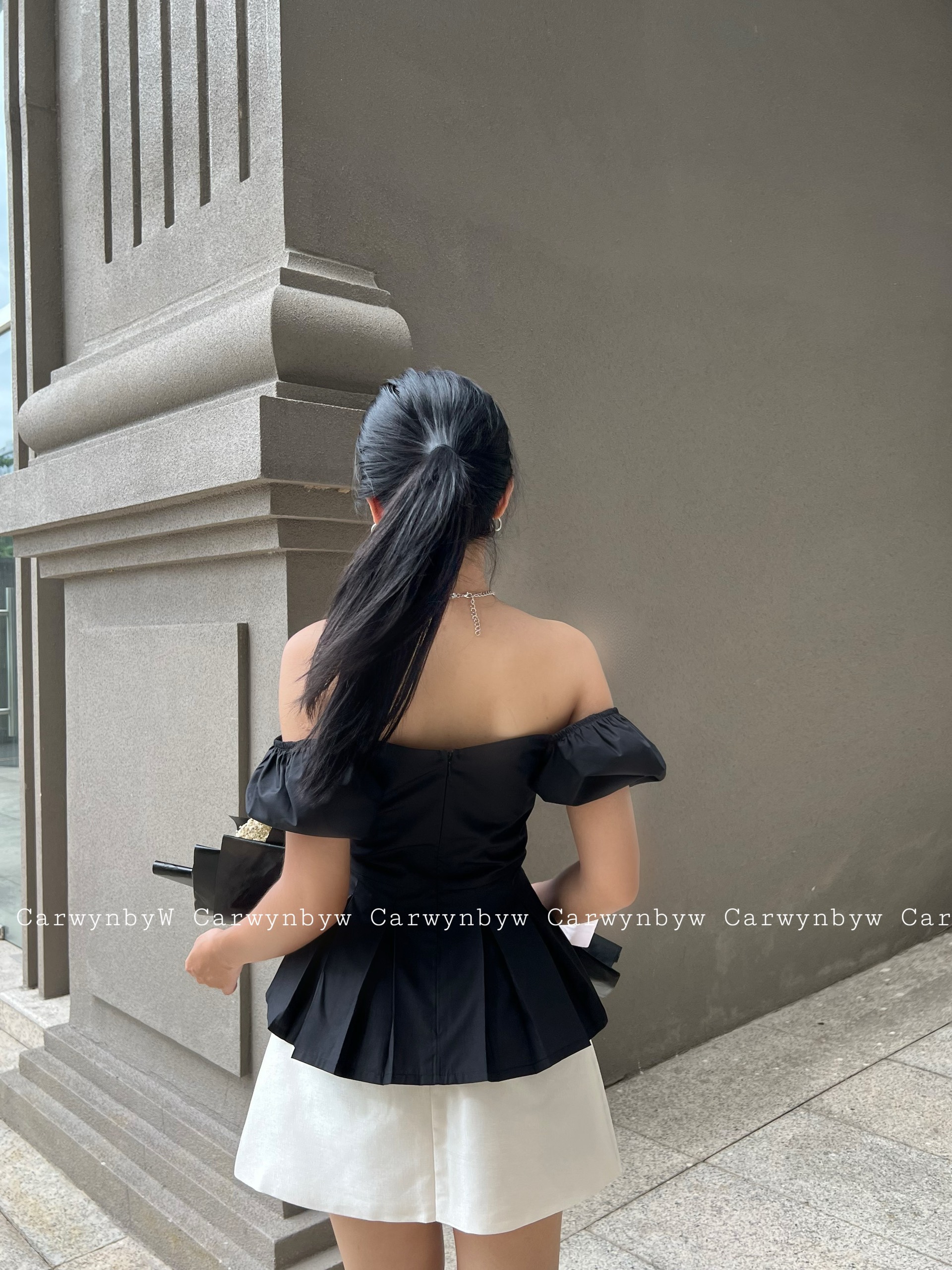 Áo Thiết Kế Peplum Xếp Ly Kèm Mút Ngực (Elly Top)