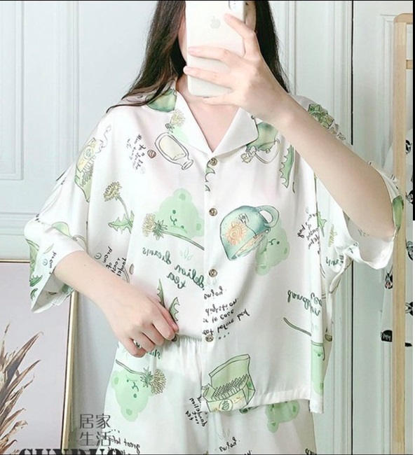 Đồ Bộ Lụa Satin Tay Cánh Dơi Quần Đùi (Phần 3) (40-65kg)