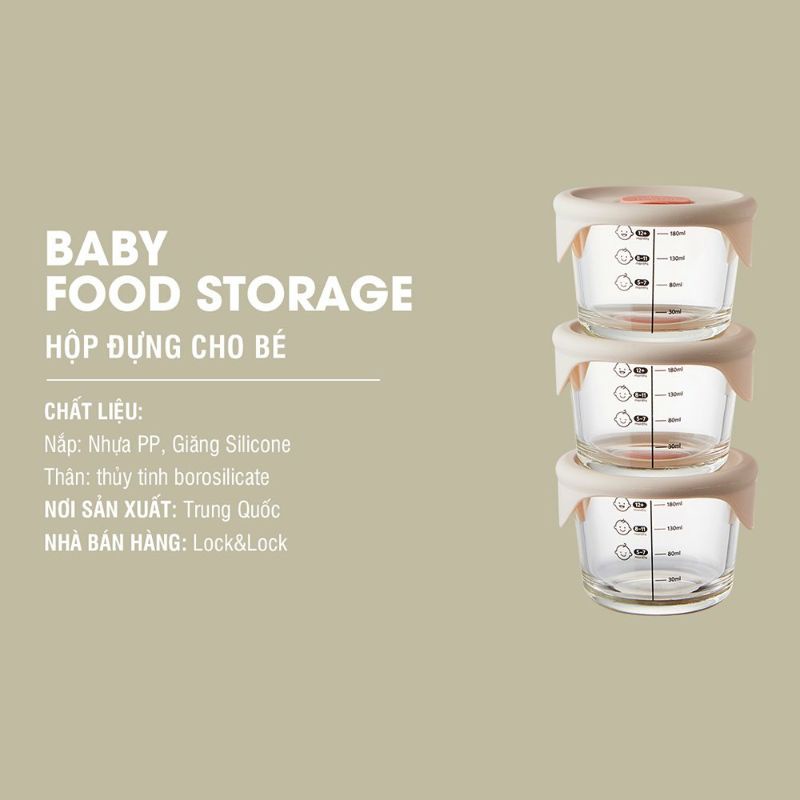 LOCK&LOCK]HỘP ĐỰNG THỨC ĂN CHO BÉ CÓ VẠCH CHIA 230ML