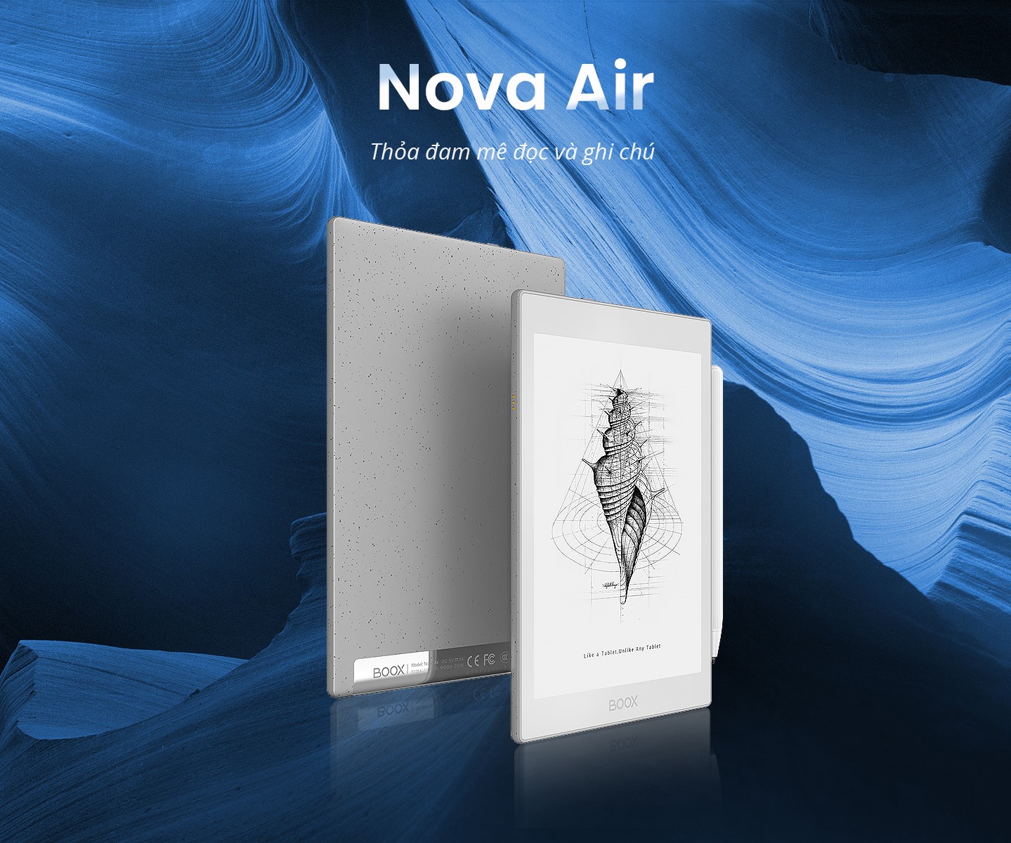 Máy đọc sách Boox Nova Air + Bao da chính hãng - Tặng kho sách chuẩn 23000 cuốn và kho sách Y 3000 cuốn
