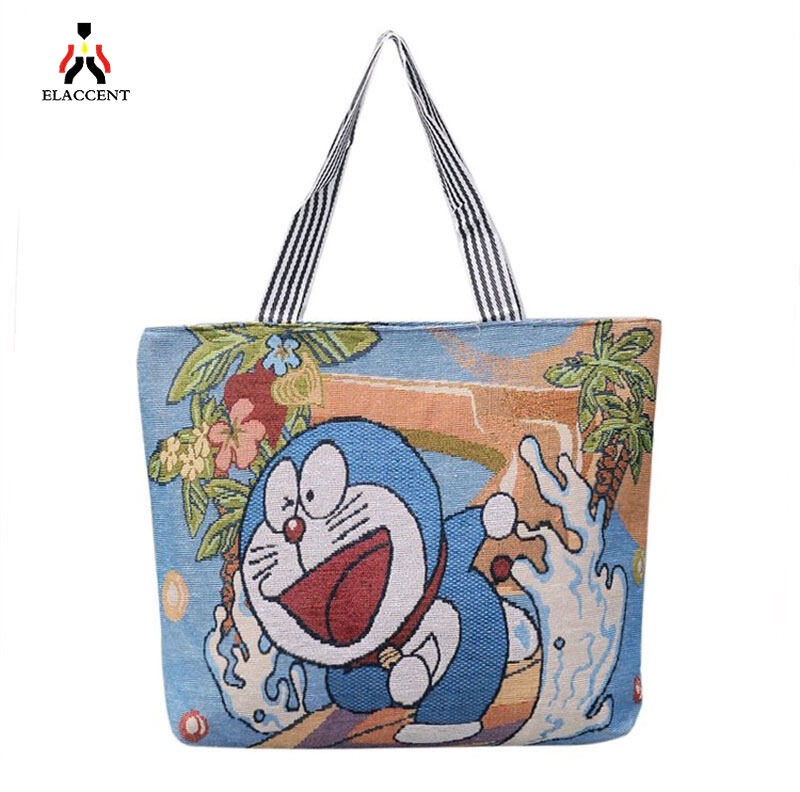 Johnn Canvas large cloth bag women's single shoulder women's bag large capacity shopping bag vegetable pocket bag