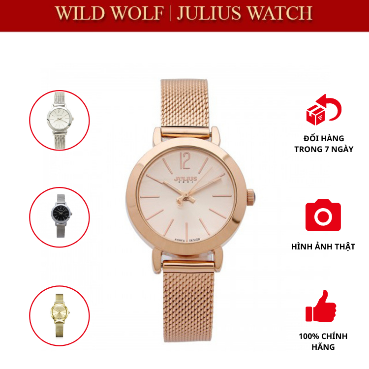Đồng hồ nữ JA-732 Julius Hàn Quốc dây thép