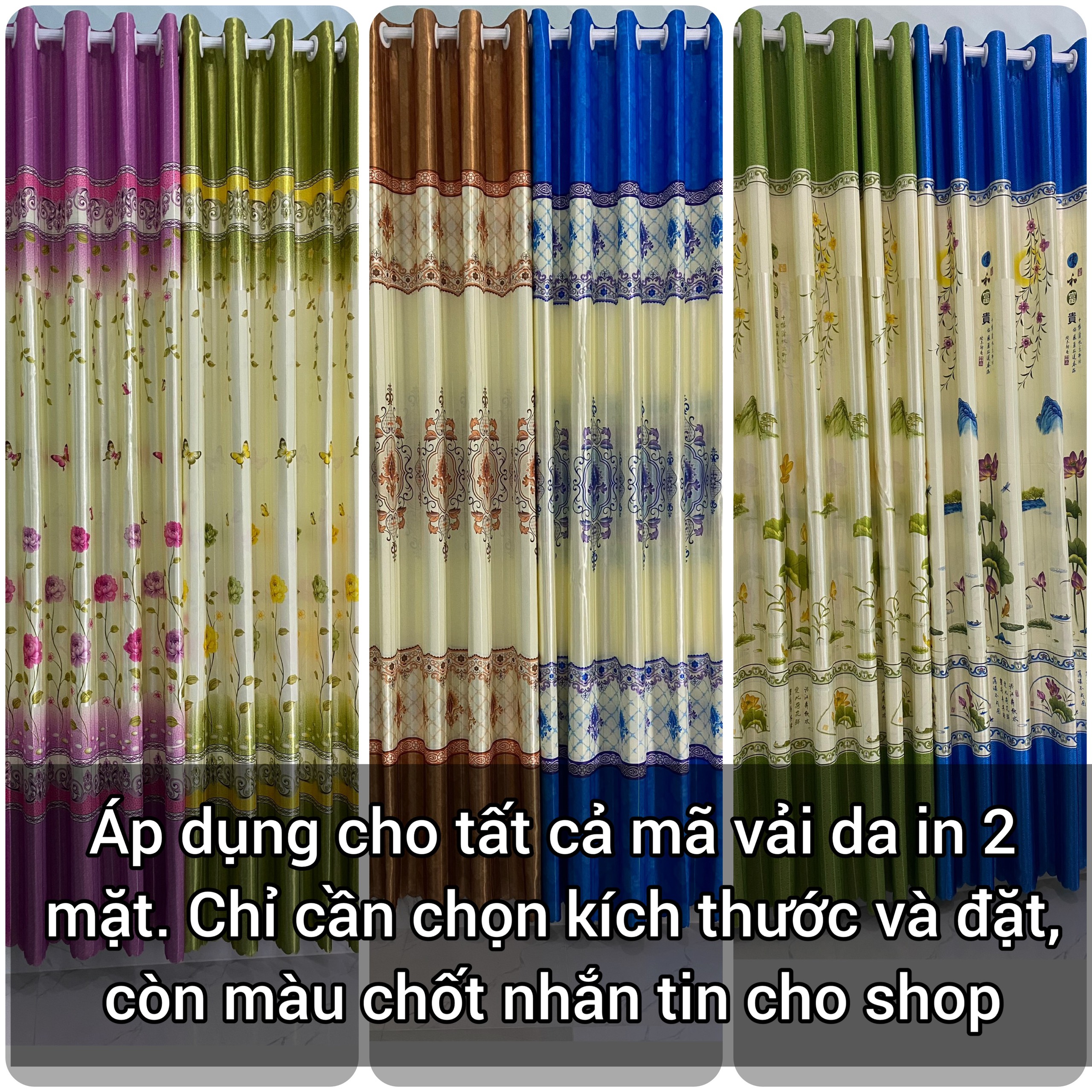 RÈM CỬA LỚN - vải da 2 mặt