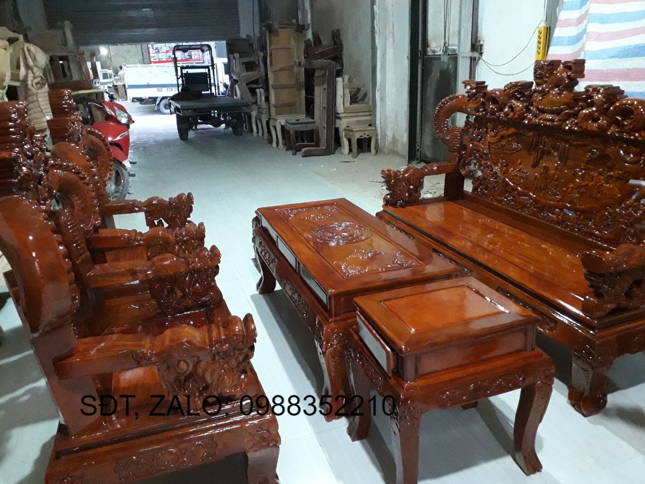 Bộ ghế lim đầu rồng siêu lớn