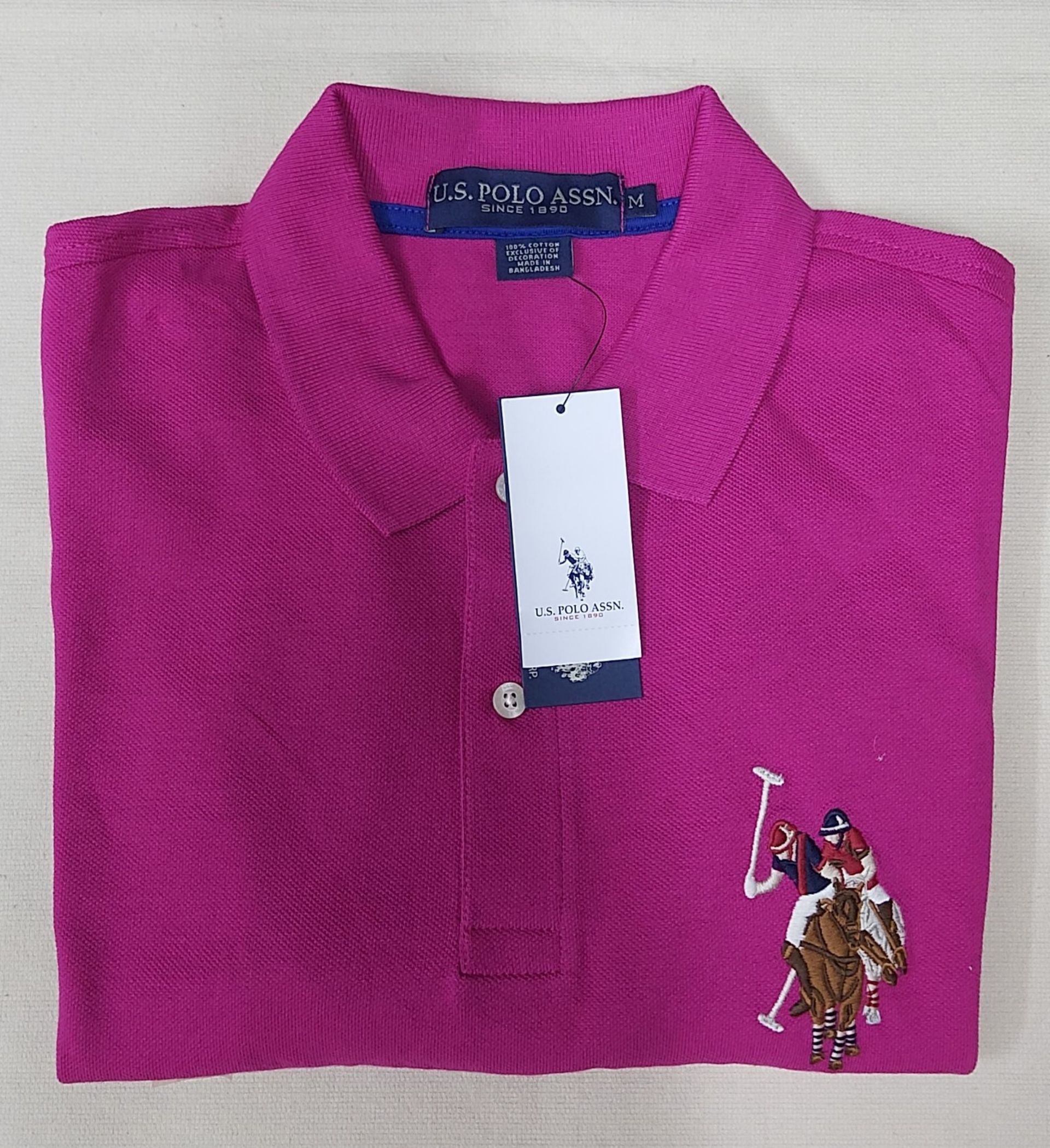 Áo thun polo nam . Polo Assn form regular cotton cổ bẻ ngắn tay màu tím  size S&M chính hãng hàng mỹ 