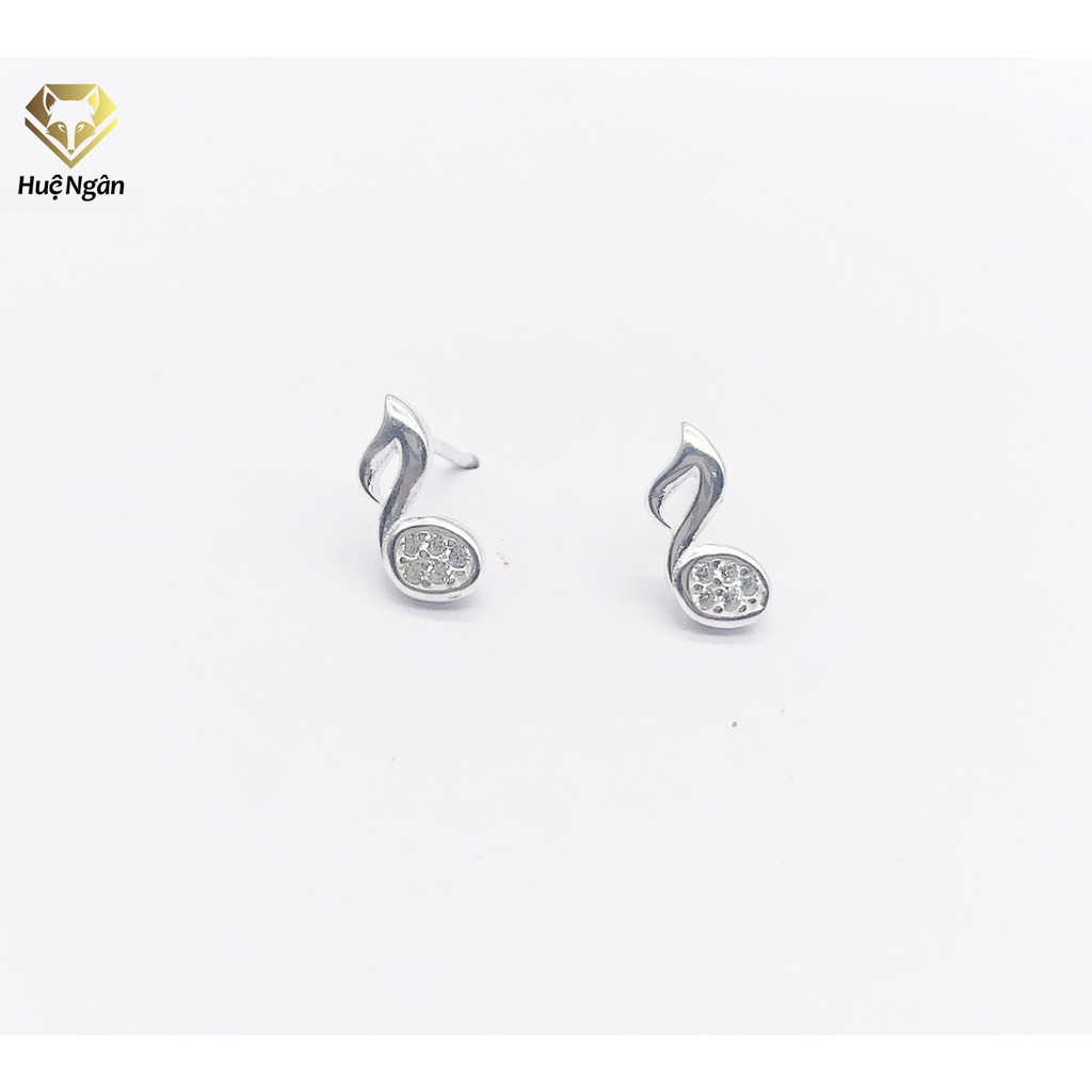 Bông tai bạc ý 925 huệ ngân - nốt nhạc vui ycxr080