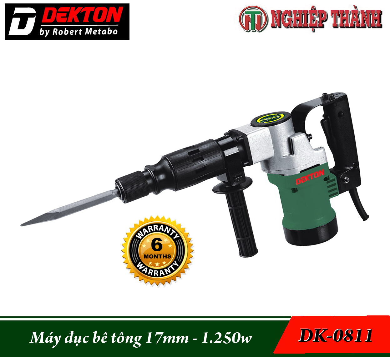 Máy đục bê tông 17mm Dekton DK-0811 (1250w)