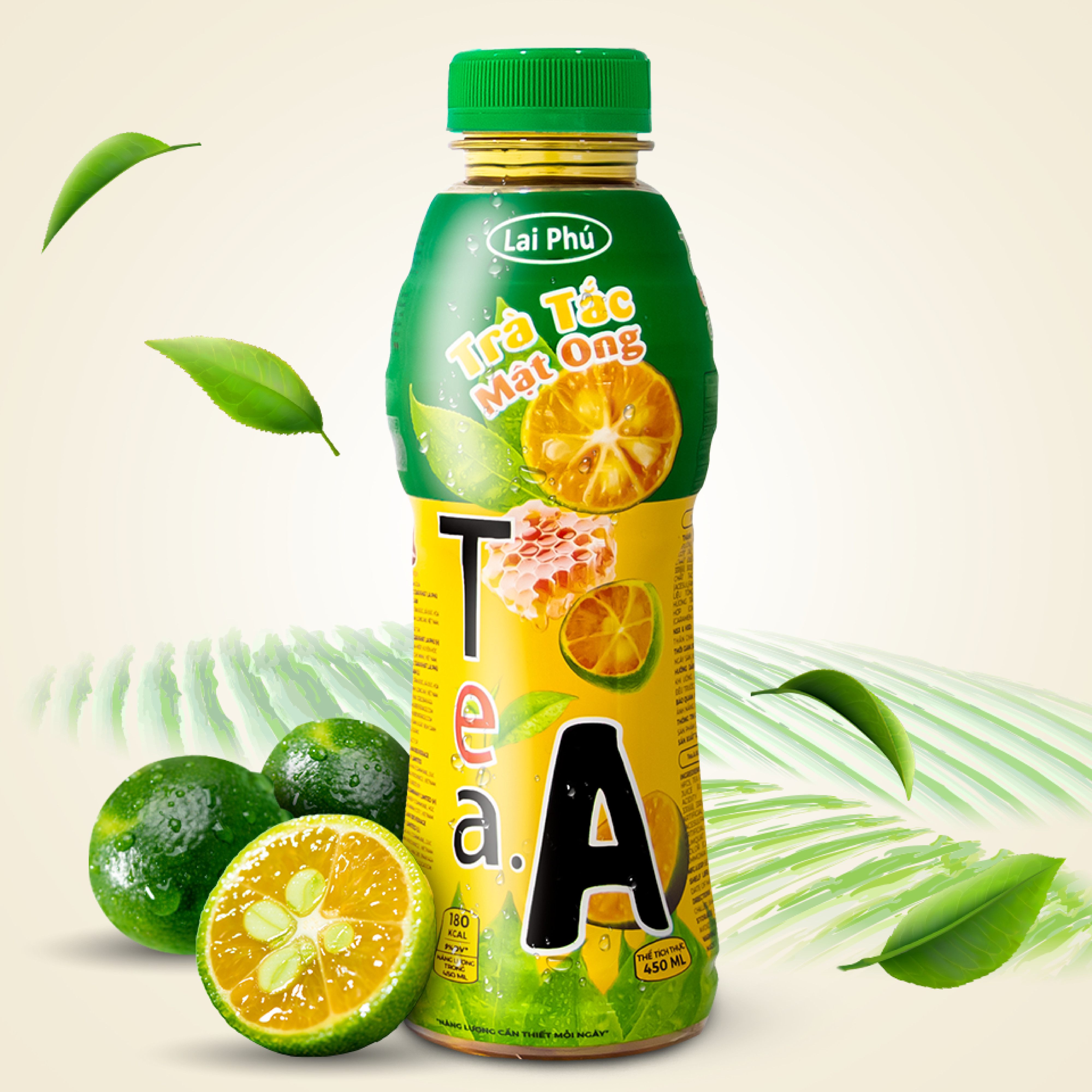 Trà Tắc Mật Ong Tea.A chai 450ml (Lốc 6 chai)