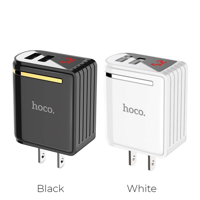 Củ sạc nhanh 2.4A (2 cổng có đèn báo dòng) HOCO C39