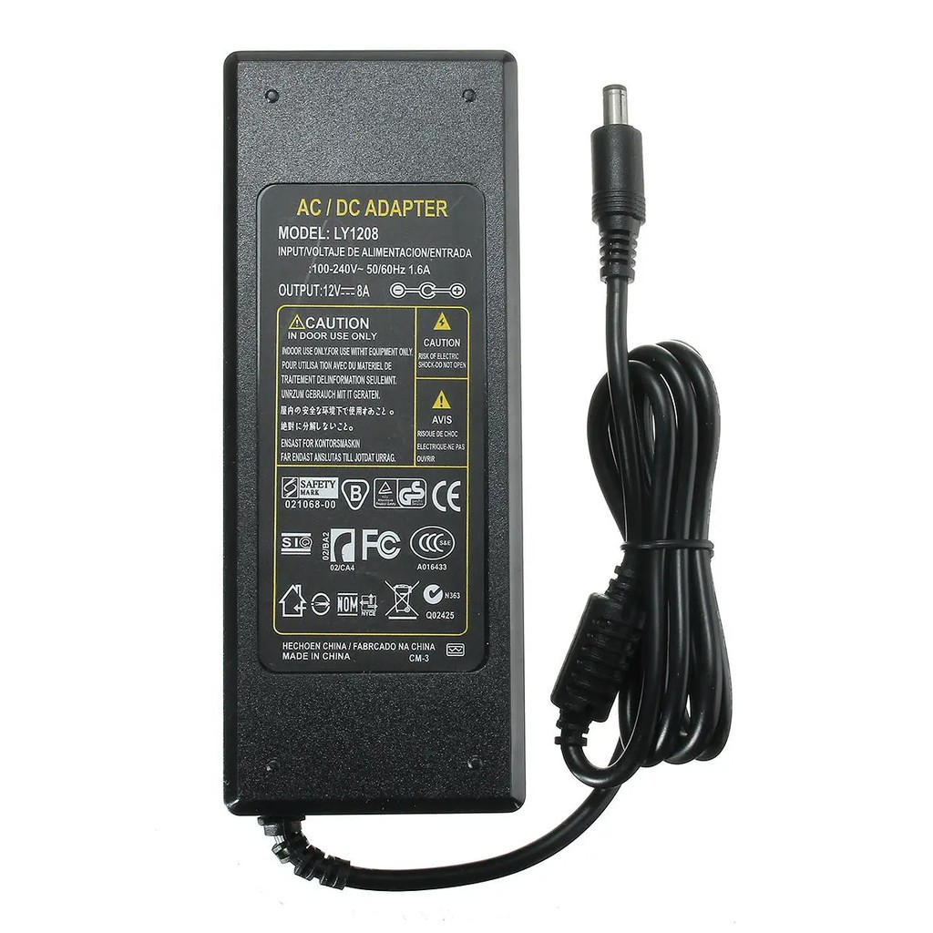 Nguồn 12V 8A Jack DC 5.5mm x 2.5mm (Không có dây nguồn)