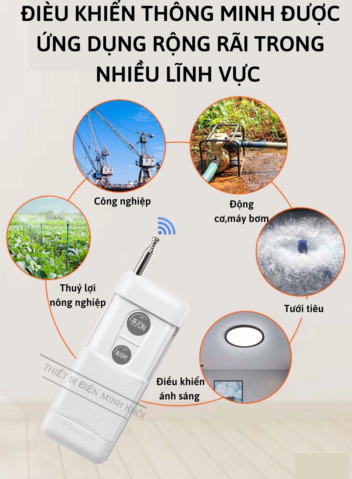 (CÓ HỌC LỆNH) Công Tắc Điều Khiển Từ Xa Honest 1000m 220v,bật đèn từ xa, điều khiển tự động honest