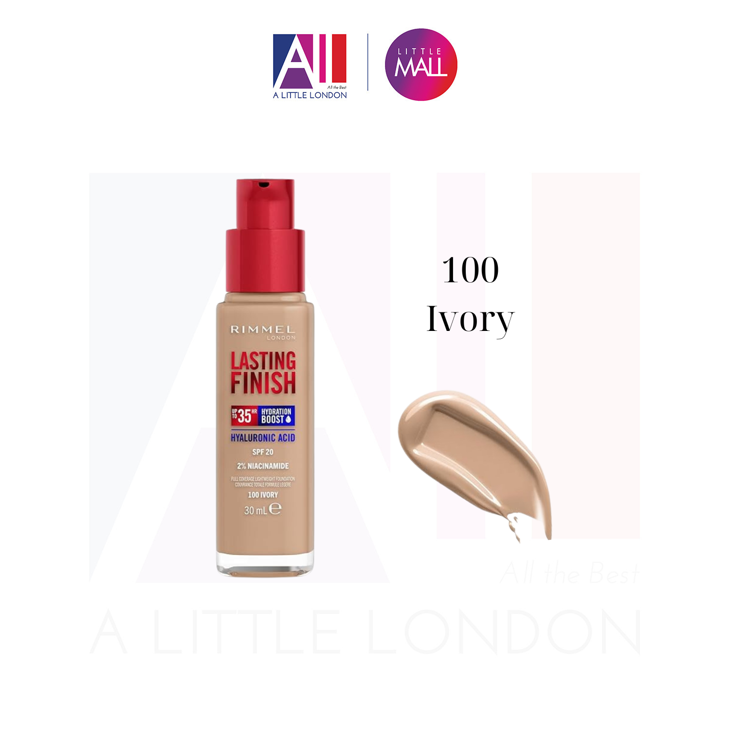 Kem nền Rimmel Lasting Finish 35 Hour Foundation - 100 Ivory (Bill Anh)