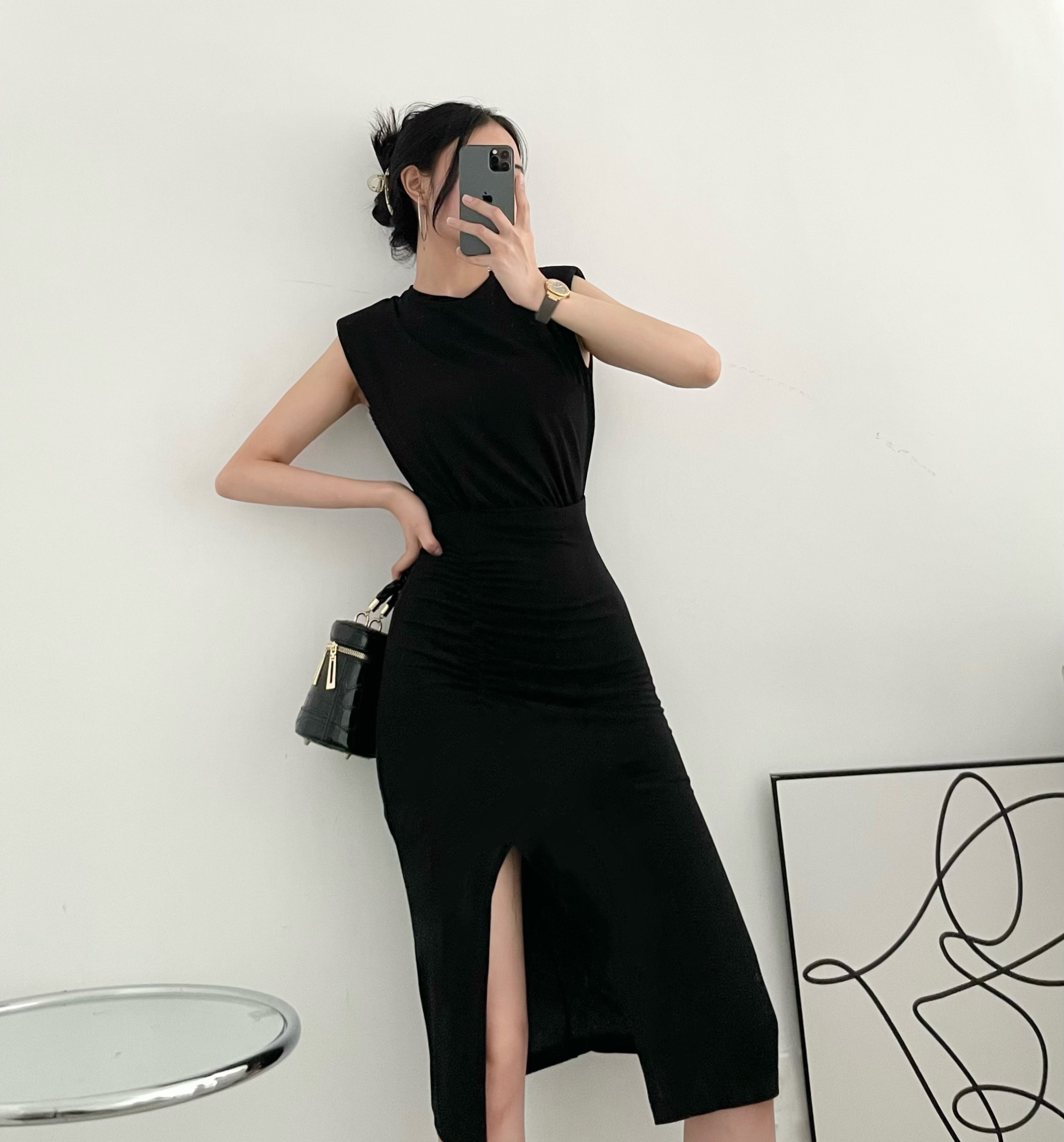 Đầm Thun Sát Nách Midi Xẻ Cạnh A2117
