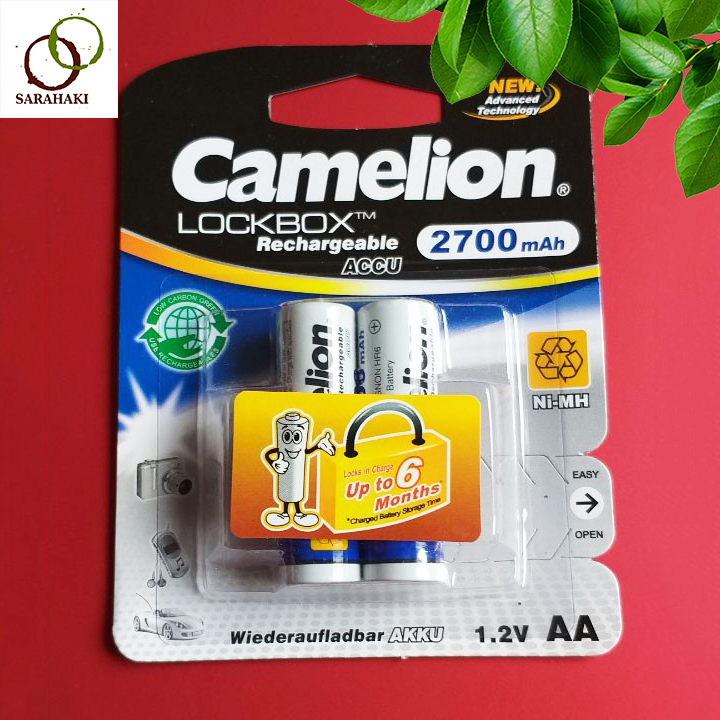 5 vỉ pin sạc AA Camelion 2700mAh  1.2V (1 vỉ 2 viên)