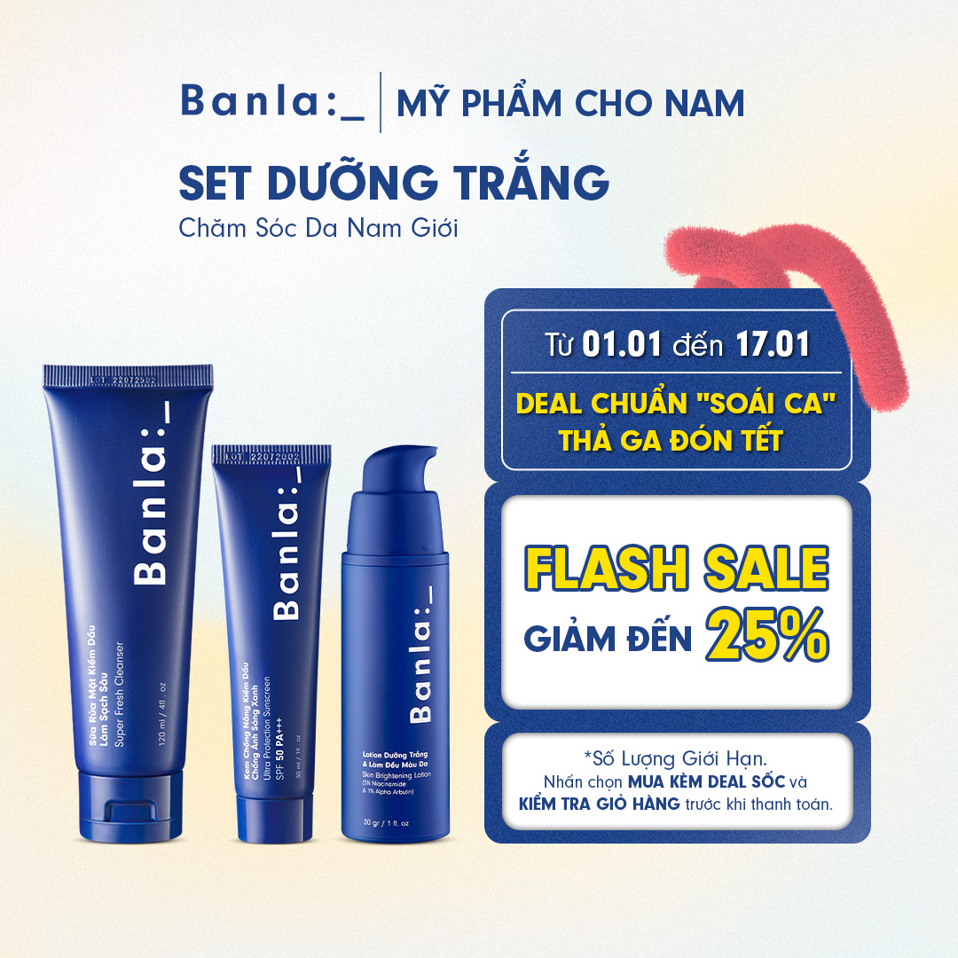 Set Dưỡng Trắng Da Dành Cho Nam Banla Brightening Skincare Set