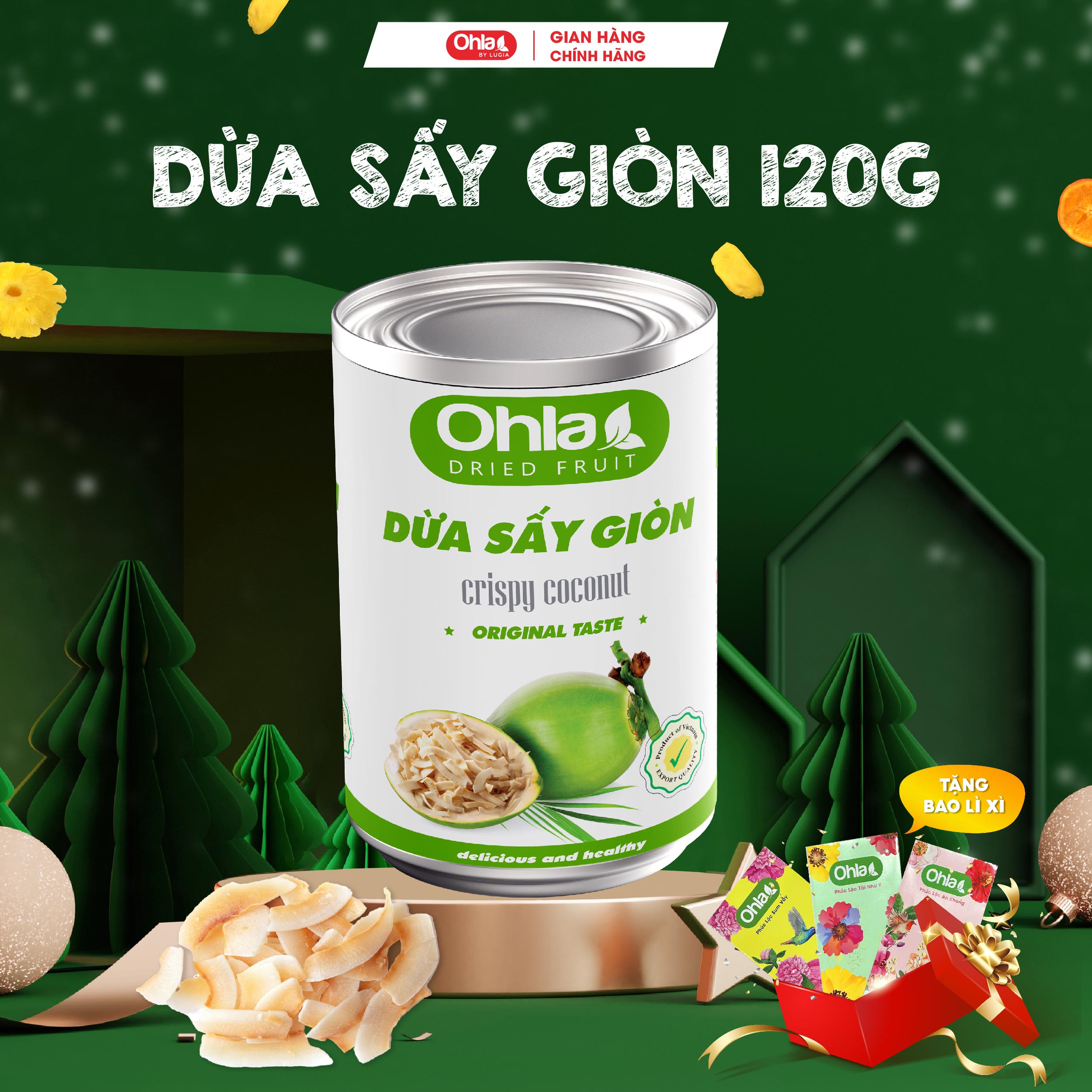 Ohla Crispy Dried Coconut - 120Gr