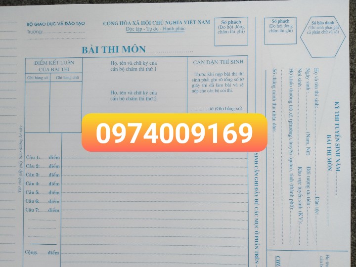 Giấy thi a3 (100 tờ) -0974009169