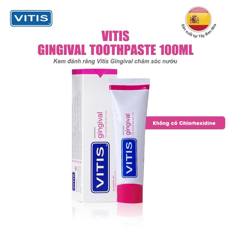 Kem đánh răng dành cho nướu nhạy cảm Vitis Healthy Gums Toothpaste 100ml (dùng được cho phụ nữ mang thai) - Tây Ban Nha