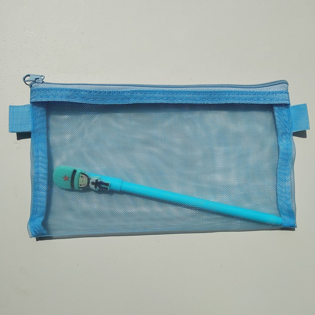 [HCM]Túi đựng bút chì bằng lưới nhựa có khóa kéo cực dễ thươngtiện dụng