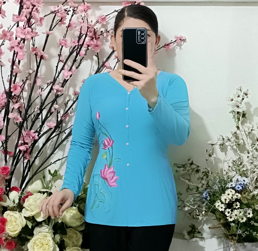 Áo Bà Ba Thêu Hoa_Áo Lẻ (Không Quần)