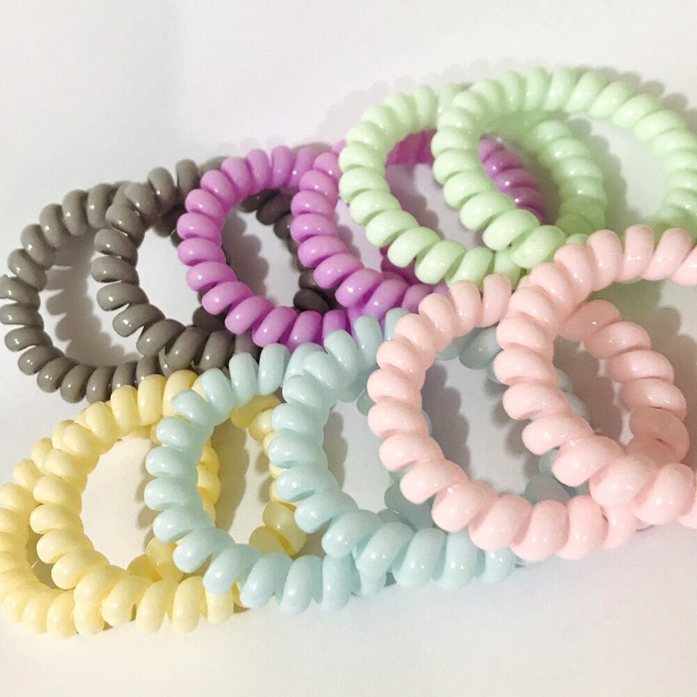 Set 5 cột tóc lò xo màu pastel dễ thương - Trâm Bella