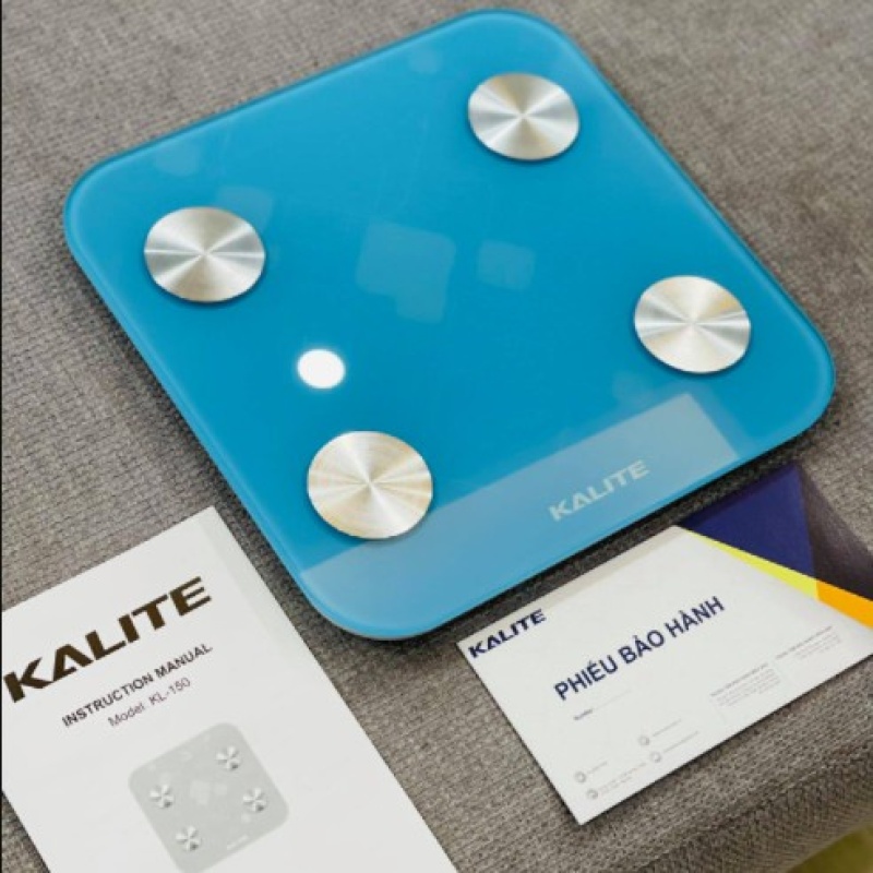 Cân điện tử thông minh Kalite KL150,do các chỉ số của cơ thể,có tích hợp kết nối bluetooth với điện thoại cao cấp