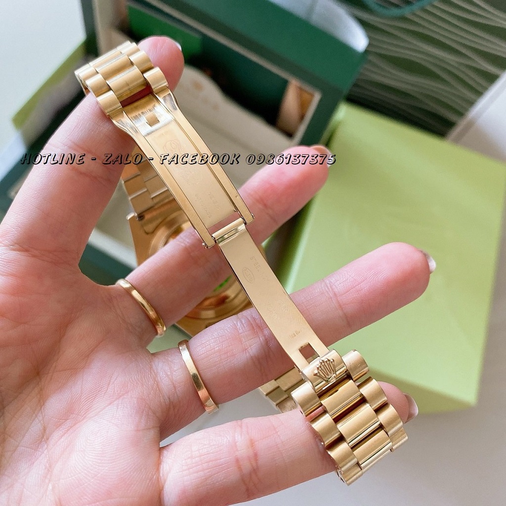 Đồng Hồ Nam Rolex Automatic 2 Lịch Dây Vàng Mặt Vàng 41mm