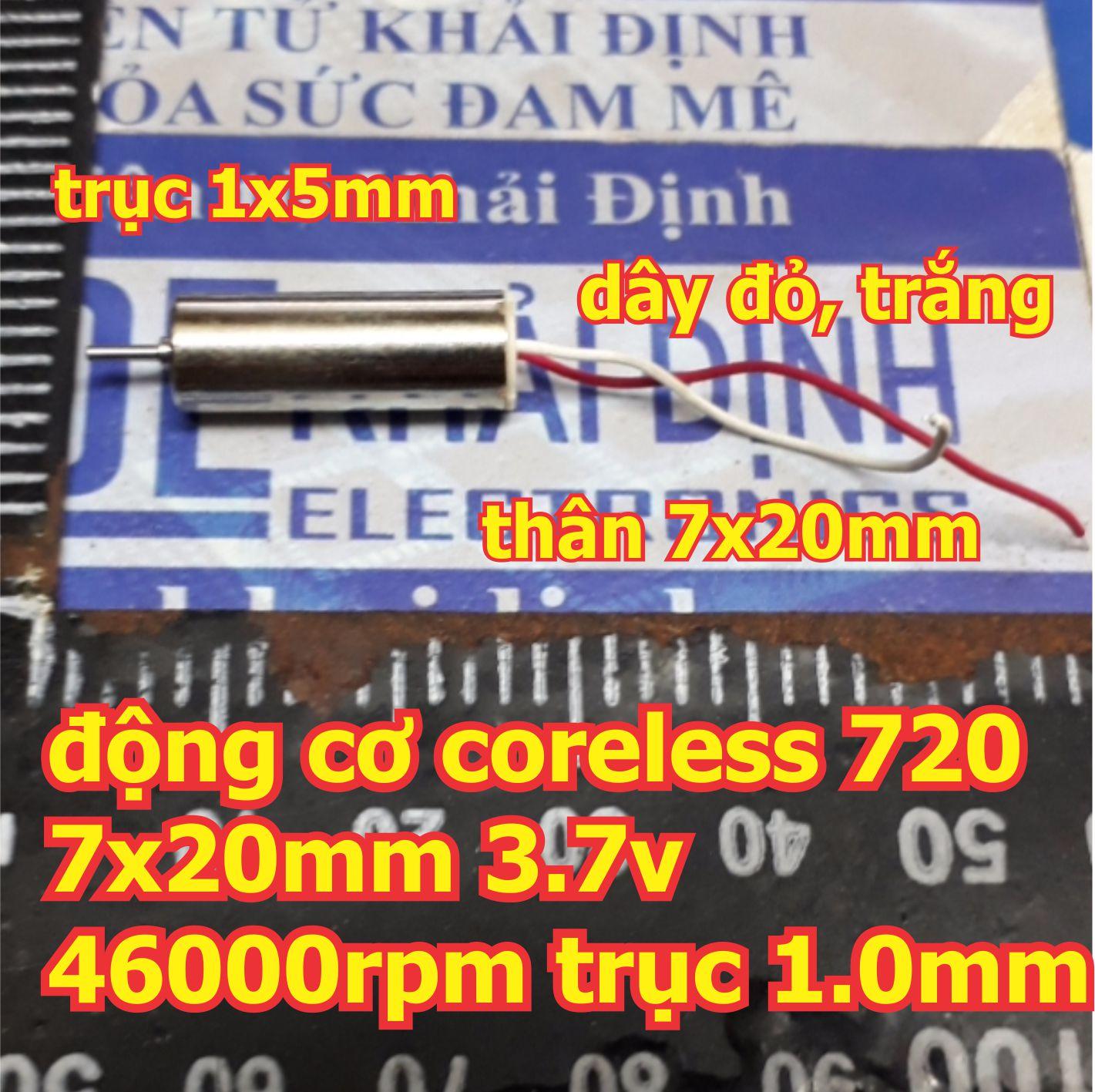 2 con động cơ coreless 720 trục 1mm x 5mm kde3018