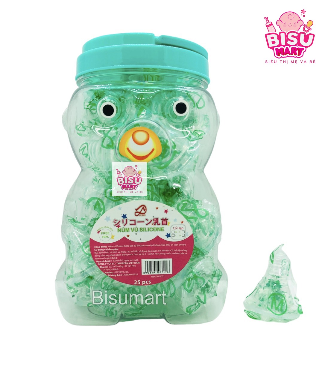 Núm vú cổ hẹp silicon siêu mềm Aquasart Dream Size S, M, L, +