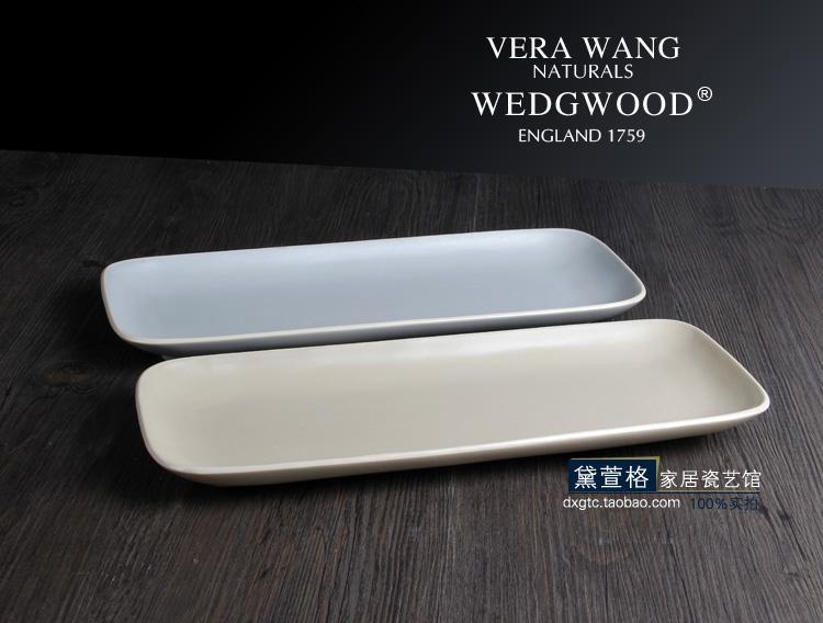 Xuất Khẩu Thương Mại Nước Ngoài Bộ Đồ Ăn Gốm WEDGWOOD14 Inch Lớn Hình Chữ Nhật Khay Đựng Kèm Logo