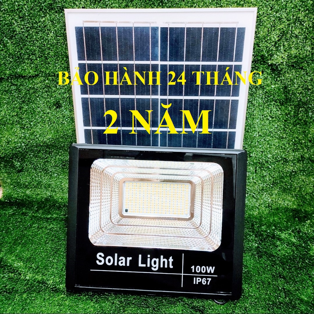 Đèn led pha năng lượng mặt trời 100w khung nhôm chống nước