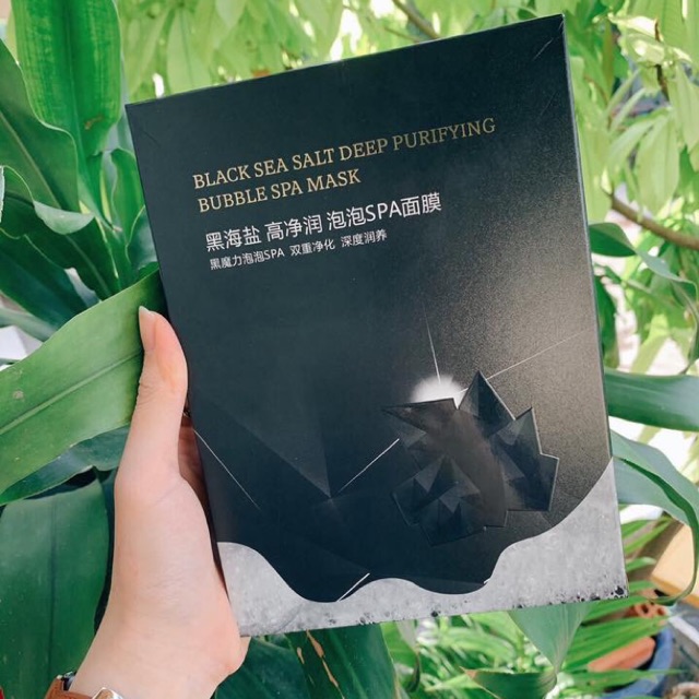 Hot Combo 10 Miếng Mặt Nạ Lụa Sủi Bọt Thải Độc Black Sea Trắng Da